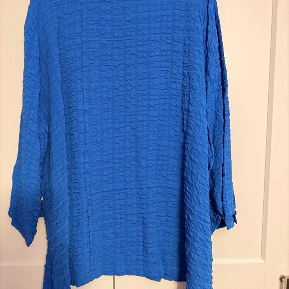 Ali Miles Royal Blue Textured Top - Picture 3 of 4